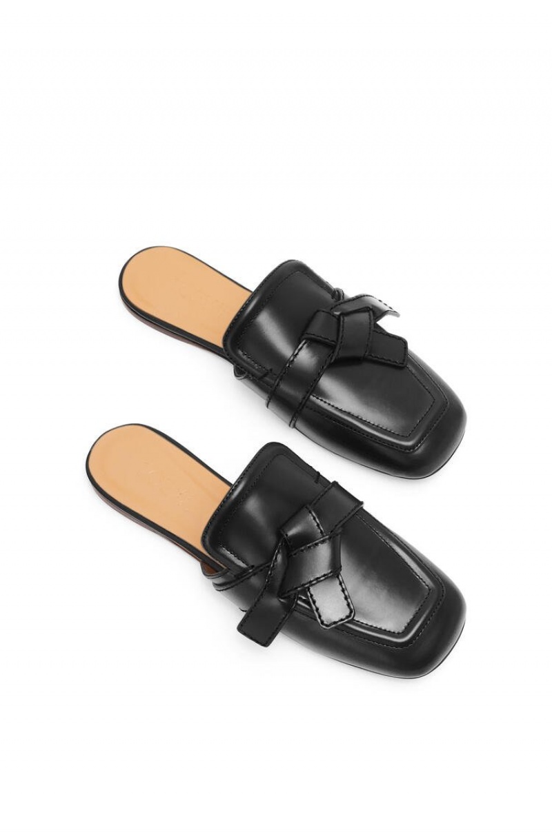 Zapatos Planos Loewe Gate flat mule in calfskin Mujer Negras | 350KJILFN