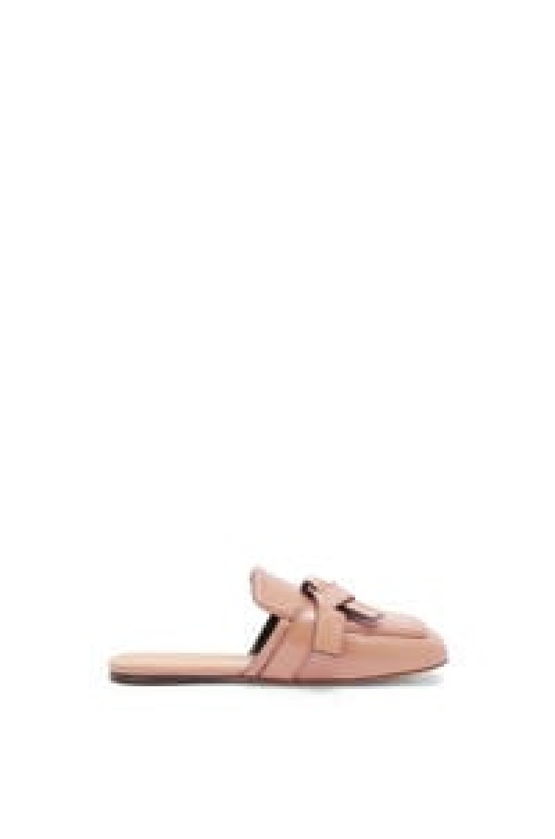 Zapatos Planos Loewe Gate flat mule in calfskin Mujer Negras | 350KJILFN