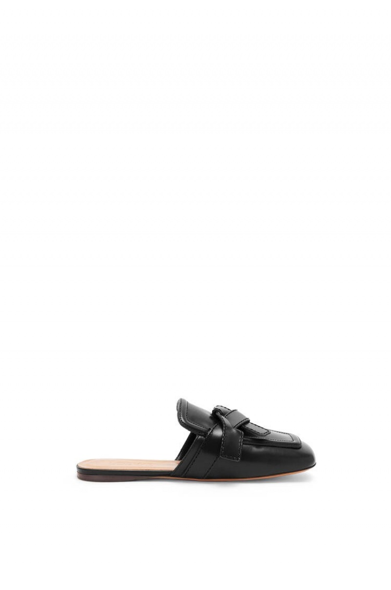 Zapatos Planos Loewe Gate flat mule in calfskin Mujer Negras | 350KJILFN