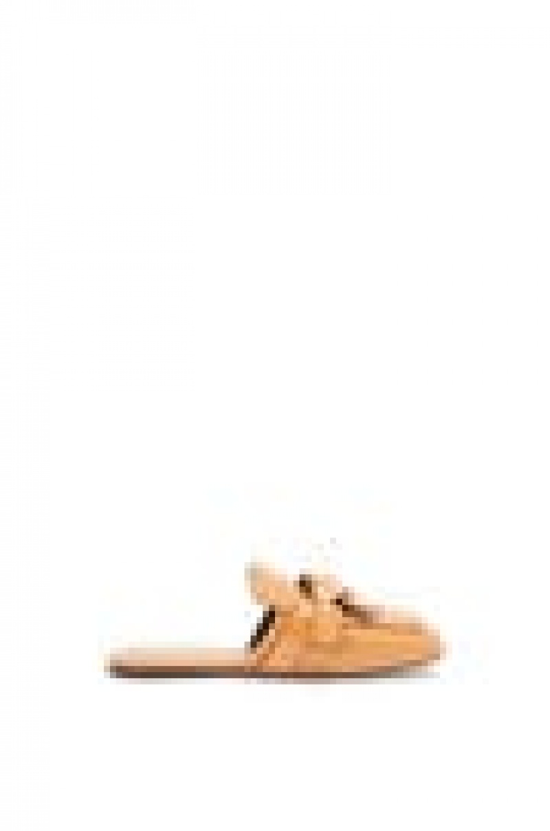 Zapatos Planos Loewe Gate flat mule in calfskin Mujer Warm Desert | 834QVBTAK