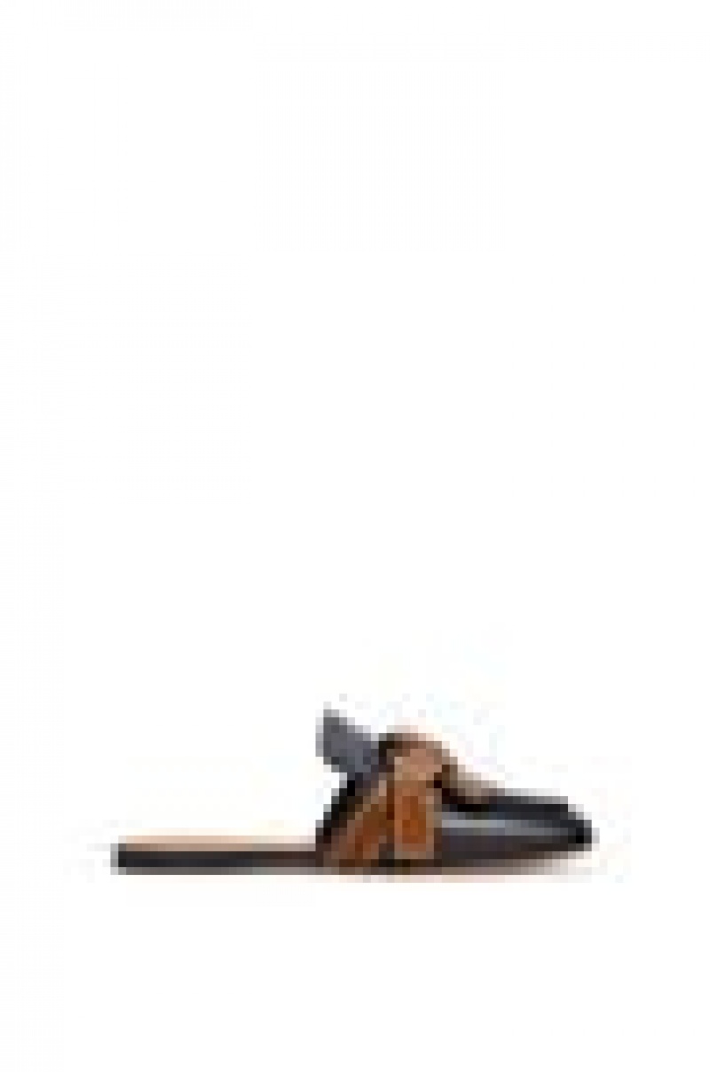 Zapatos Planos Loewe Gate flat mule in calfskin Mujer Negras | 592MKSDCG