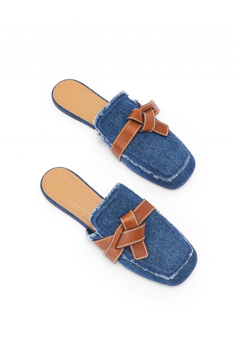 Zapatos Planos Loewe Gate mule in denim Mujer Washed Denim | 184ALFERC