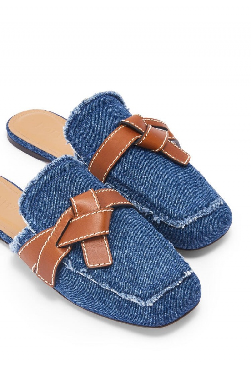 Zapatos Planos Loewe Gate mule in denim Mujer Washed Denim | 184ALFERC