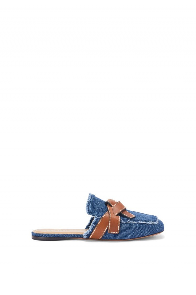 Zapatos Planos Loewe Gate mule in denim Mujer Washed Denim | 184ALFERC