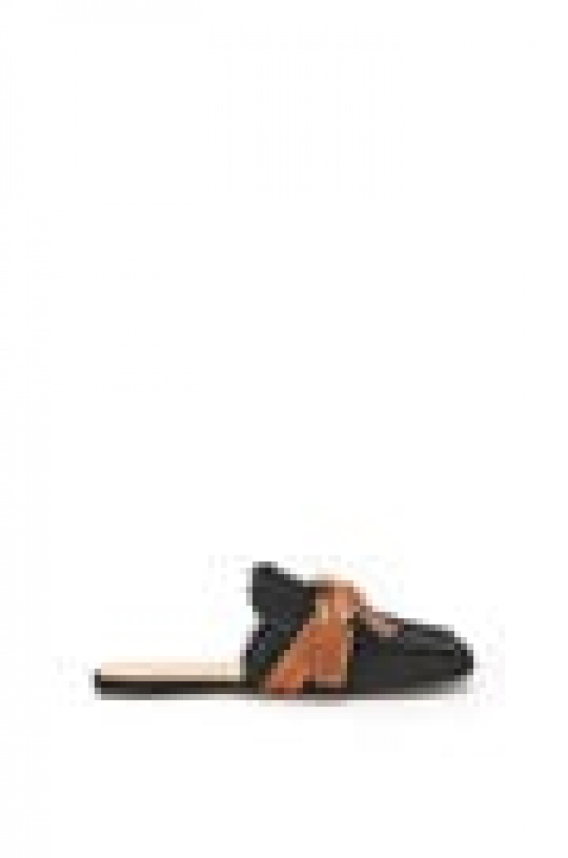 Zapatos Planos Loewe Gate mule in denim Mujer Negras | 608YILMWN